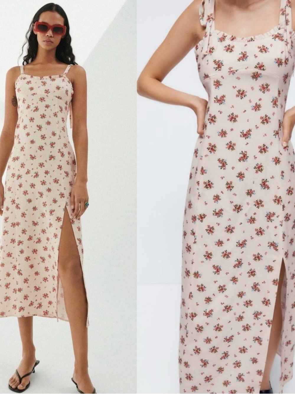 Zara Floral Print Midi Dress